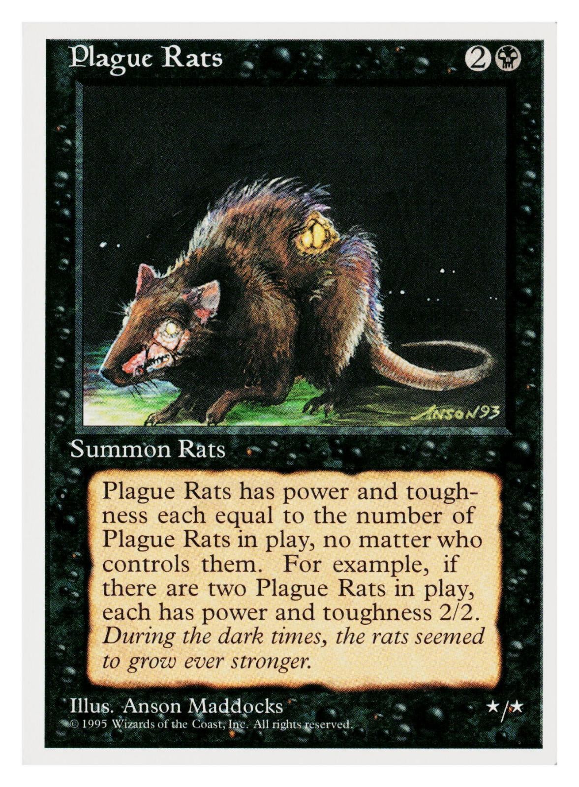 Plague Rats Common Fourth Edition Magic: The Gathering Lightly Played
