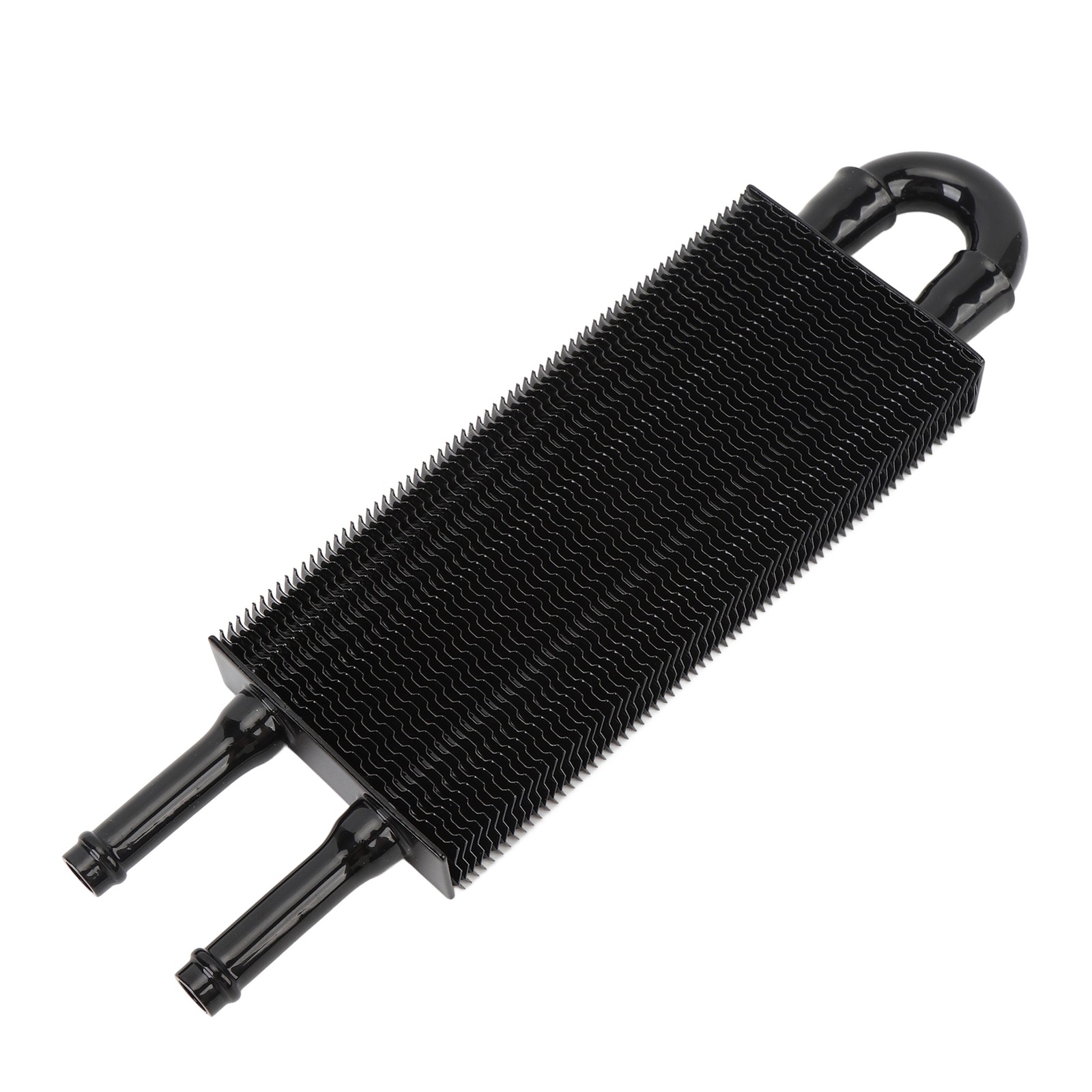 Black 2 Row Transmission Oil Cooler Aluminium Alloy 233mm Engine Oil Cooler Kit