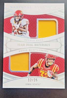 2022 National Treasures Col Team Dual Materials Breece Hall David Montgomery /25