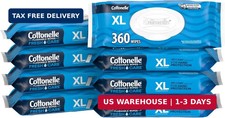 XL Flushable Wipes, 8 Packs, 45 Wipes per Pack