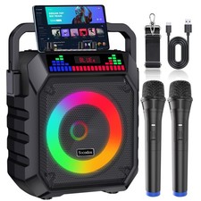 Karaoke Machine for Adults  , Portable Bluetooth Speaker with 2 Wireless Mic...