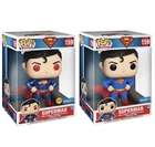 Funko Pop! Superman Metallic Chase & Common 10”Walmart Exc W Protector Set of 2