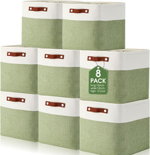 8 Pack 12 X 12 X 12 Inch Large Storage Baskets Collapsible Fabric