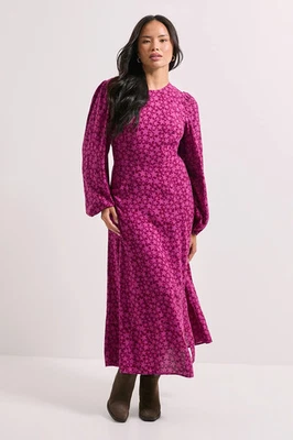 Dorothy Perkins Burgundy Midi Dress Womens Casual Dresses