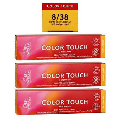 Wella Color Touch Rich Naturals 3 x 60 ml 8/38 hellblond gold-perl Set