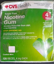 CVS Health Sugar Free Coated Mint 4mg Nicotine Gum New 160 Pieces Exp 06/2020