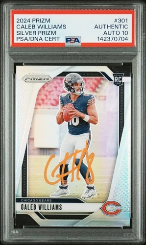 2024 Panini Prizm Caleb Williams Silver Prizm PSA 10 Auto #301 Bears RC Rookie