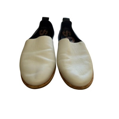 ''Sorel'' Ella Slip On Leather Flats Black Sea Salt White NL3212-125 Womens 7.5