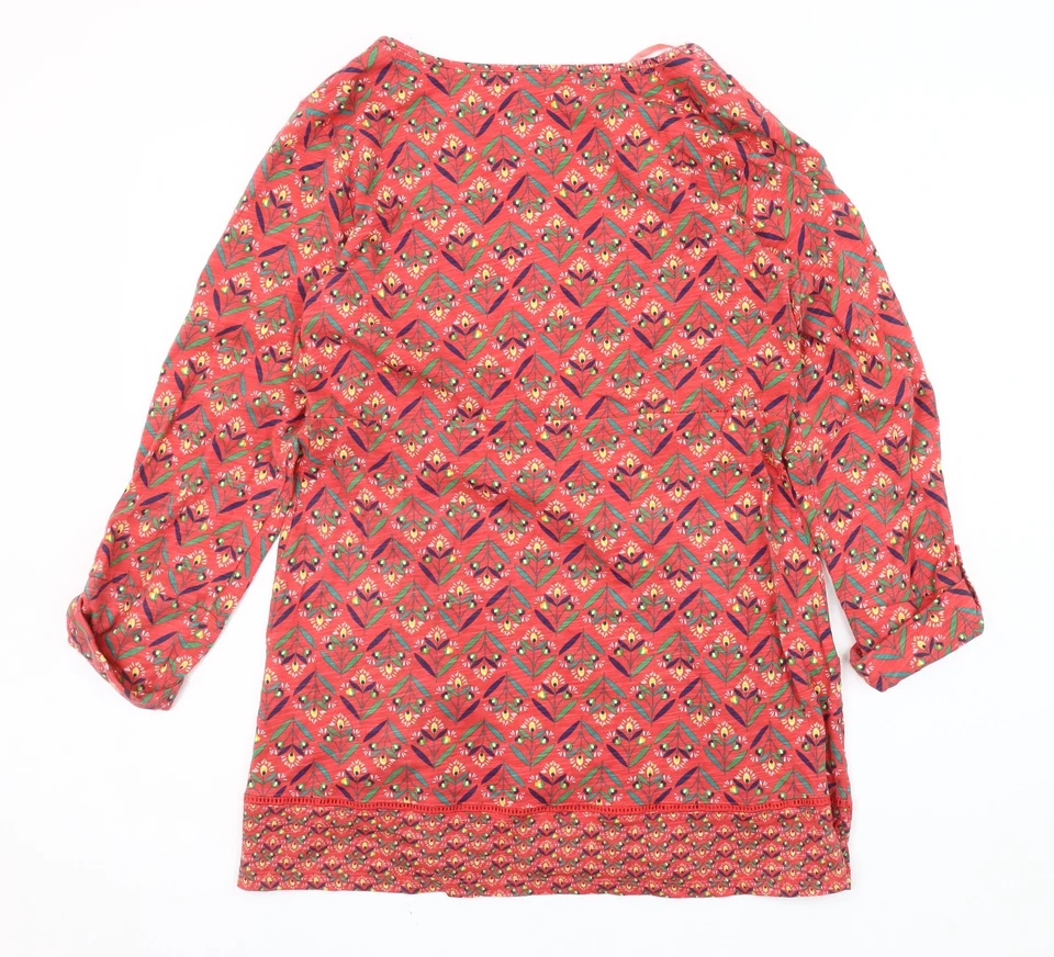 Mantaray Women's Red Geometric Blouse Size 12 - Image 2 of 4