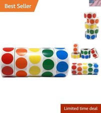 3/4" .75 Inch Round Color Coding Dot Labels - Bulk Pack - One Roll Each Red, ...