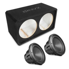 NVX NE122S Dual 12" Sealed 3/4" MDF Subwoofer Enclosure w/ 12" Car Subwoofer