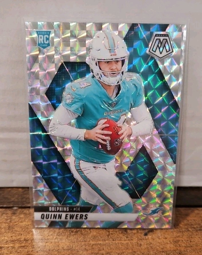 2025 Panini Mosaic Quinn Ewers Silver Mosaic #308 Miami Dolphins RC
