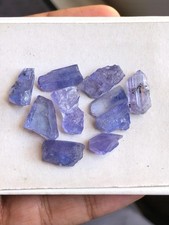 AAA Rare Natural Blue Tanzanite Rough Crystals, 49.10 Ct, 10 Pcs Raw Gem Lot