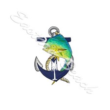 Decal Vinyl Sticker SC Anchor and Mahi Made in USA