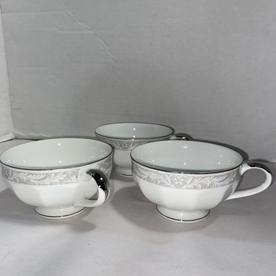MIKASA Excelsior White Lace Tea Cups SET OF 3 Narumi Japan Catalina 5488