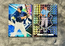 Josh Lowe 2022 Mosaic Silver Camo Prizm & Bowman’s Best Blue Refractor SP /250