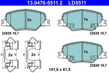 BREMSBELAGSATZ FÜR OPEL INSIGNIA B GRAND SPORT (Z18) - ATE 13.0470-5511.2