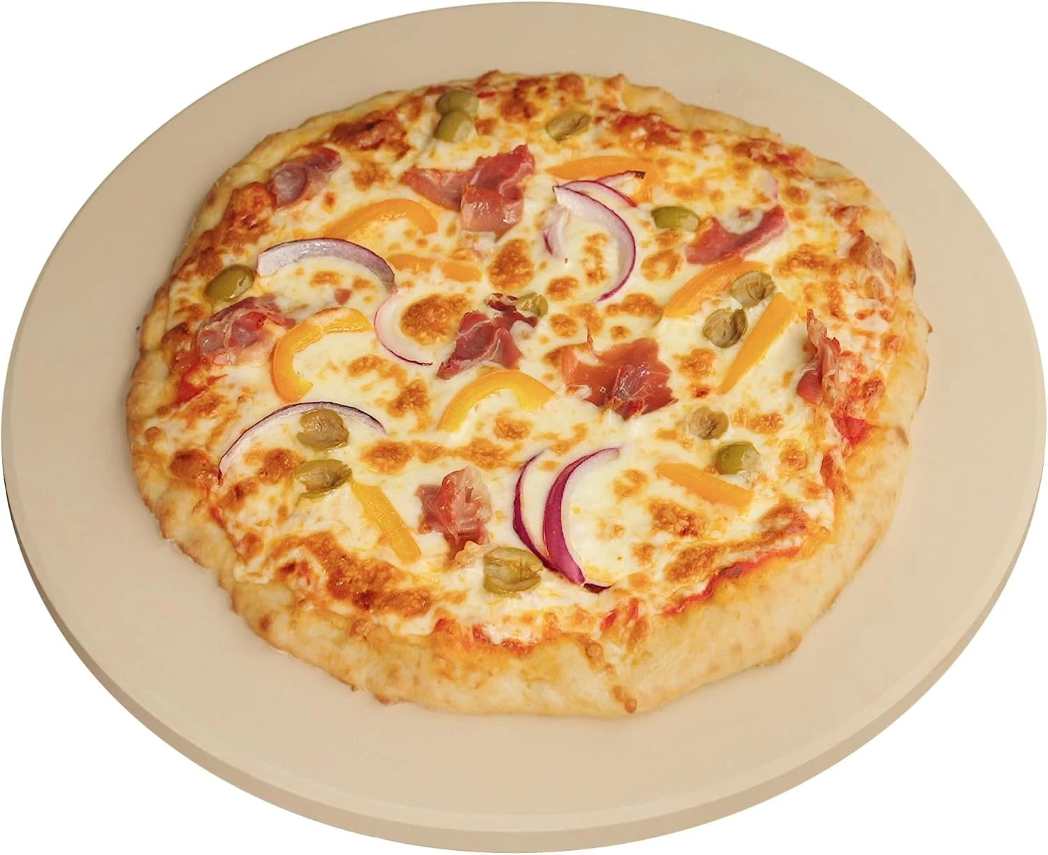 Old Stone KCH-08411 Round Pizza Stone 16" Durable Non-Cracking Lead-Free - Beige