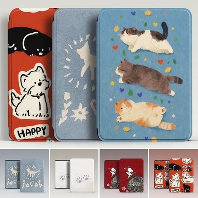 Cute Cat Kindle Case Magnetic Flip Cover Shockproof Protective PU Leather Shell