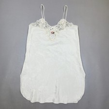Vintage 80s 90s Nightgown Floral Jacquard Buttondown Sleeveless Cottagecore