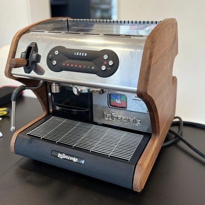 Lucca A53 Mini Espresso Machine La Spaziale with Walnut Panels