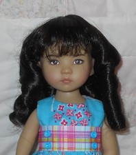Monique JULLIEN Doll Wig SIZE 7/8 DARK BROWN Sausage Curls  Bangs NWT