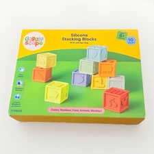 Gigglescape Silicone Stacking Blocks With Storage Bag 10 Count New In Box