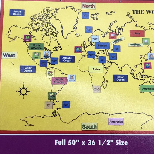 Carson Dellosa World Map wall kit educator classroom activities home school - Picture 8 of 8