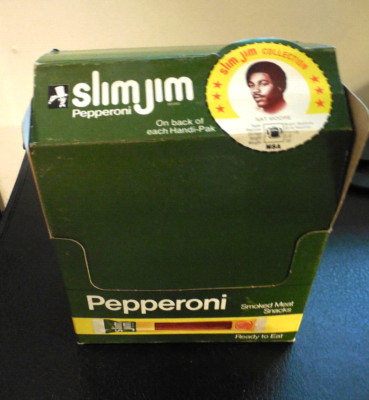 1978 Slim Jim store Display Box RARE w/card Nat Moore Miami Dolphins NICE