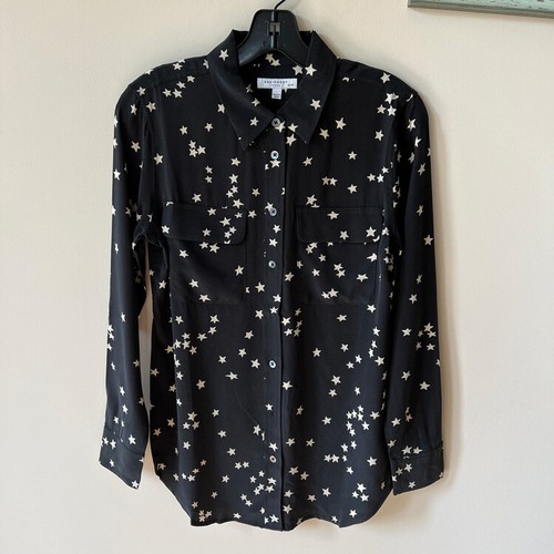 EQ Classic Star Print Equipment Silk Double Pocket Long Sleeve Blouse Lady Shirt - Bild 16 von 30