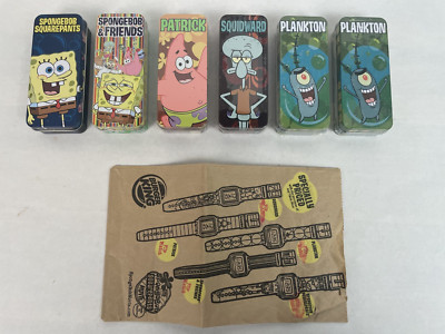 2004 SpongeBob SquarePants Burger King Digital Watch Set of 6 NIB w Original Bag