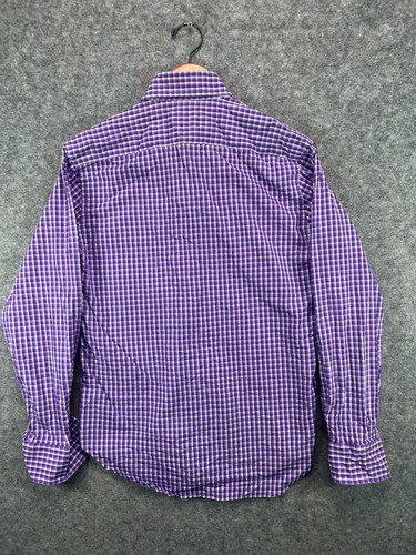TAILORBYRD Shirt Mens Small Purple Check Green Flamingo Button Up Long Sleeve - Picture 9 of 11