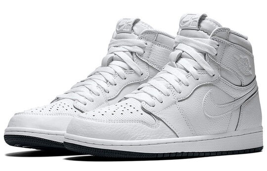 2016 Nike Air Jordan 1 Retro High OG GS SZ 6.5Y White Perforated