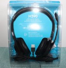Logitech H390 Wired USB On-Ear Stereo Headphones with Mic Black PC Laptop