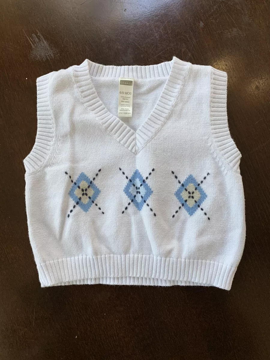 George Size 6 9 Months Baby Boys Infant Sweater Vest Sleeveless