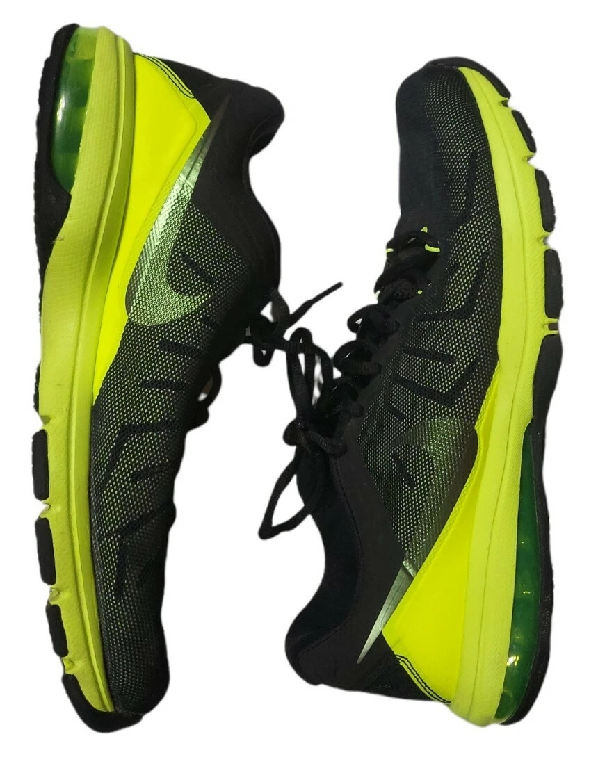 SALE NIKE MAX AIR 819004 Neon Volt BLACK Athletic Shoes Mens 10.5 Sneakers