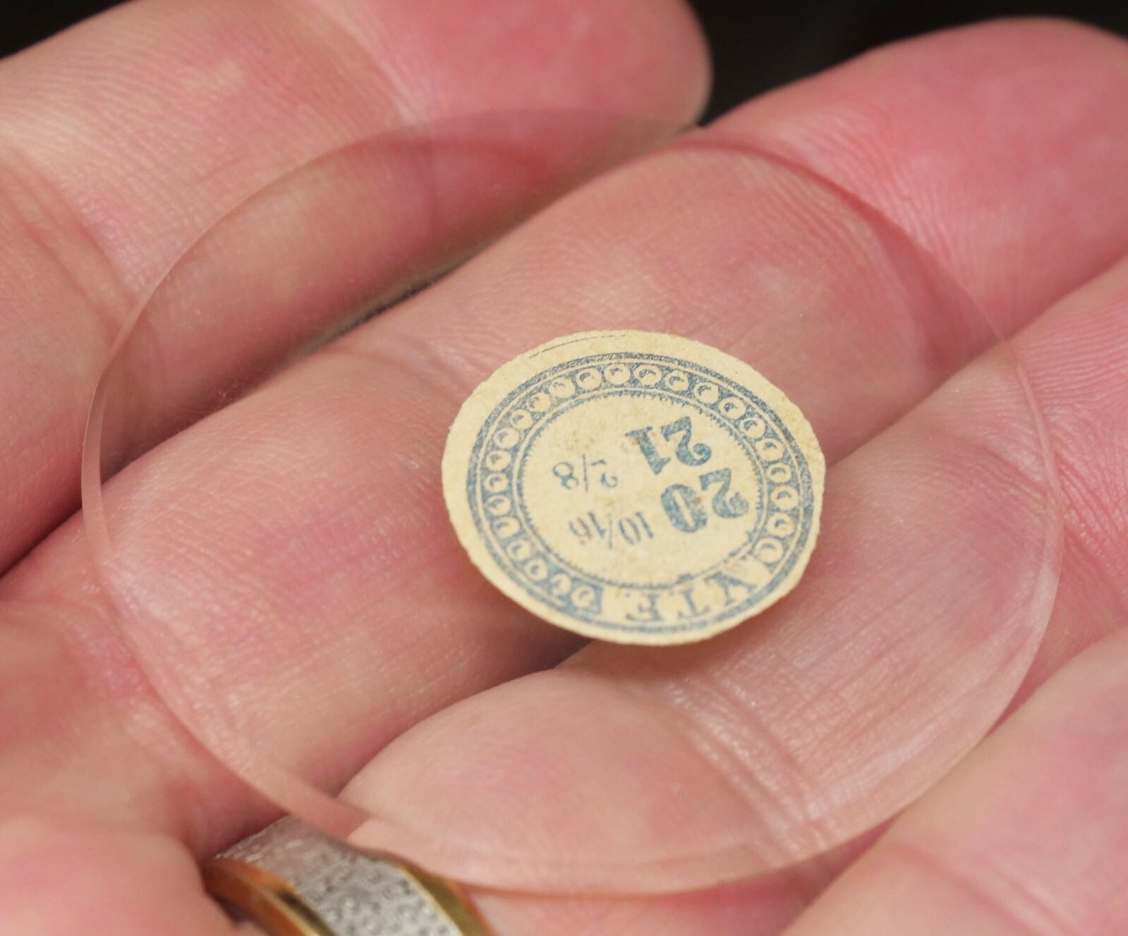 Vintage Pocket Watch Crystal VTF France 20 10/16 - 21 2/8 46.6mm Wide