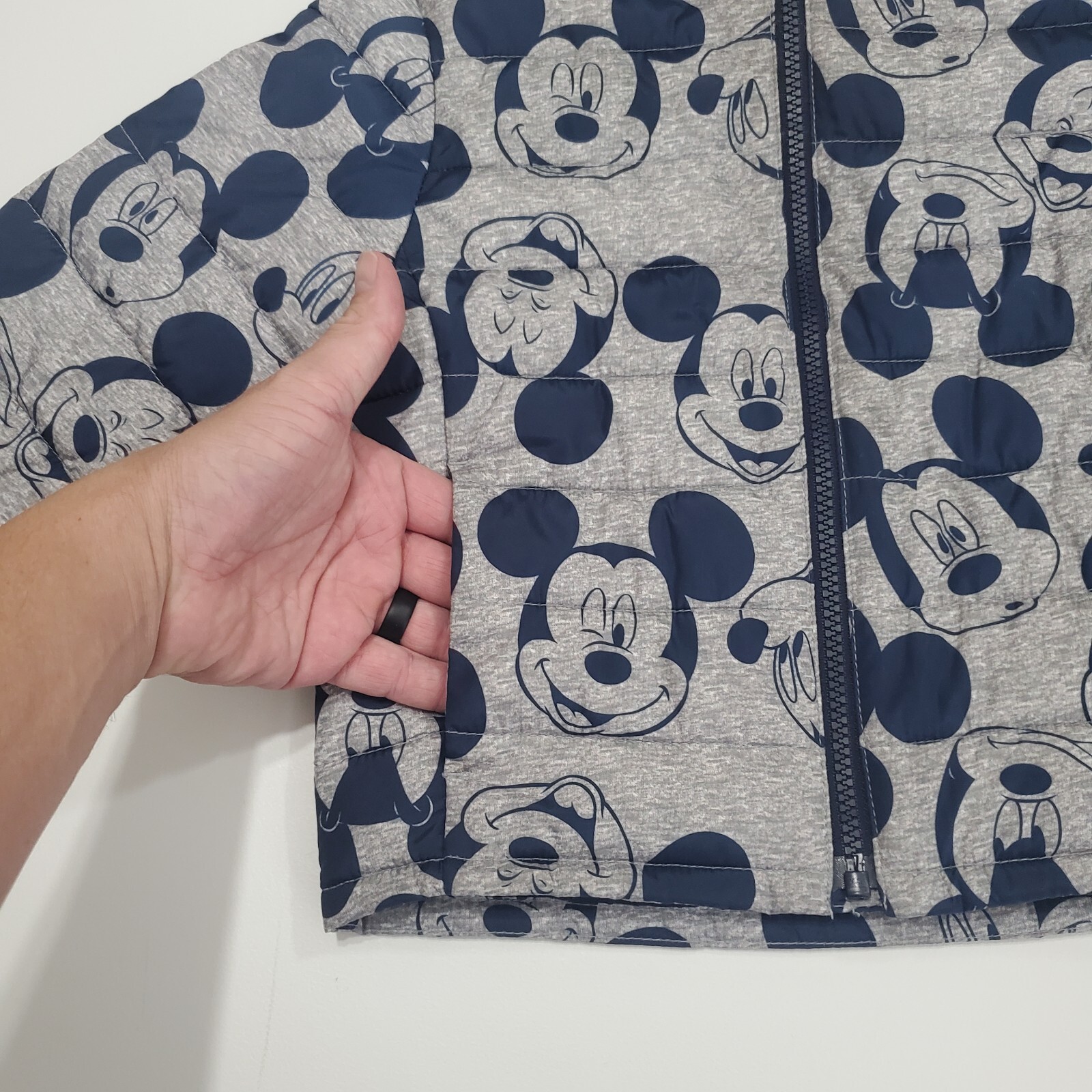BABY GAP DISNEY MICKEY MOUSE PUFFER JACKET ~ GREY TODDLER 3T LIGHTWEIGHT image 4