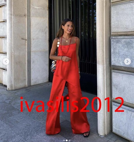 Pantalones Zara Mujer Nuevo Satén Pareo pantalón rojo XS-XL 7817/845 | eBay