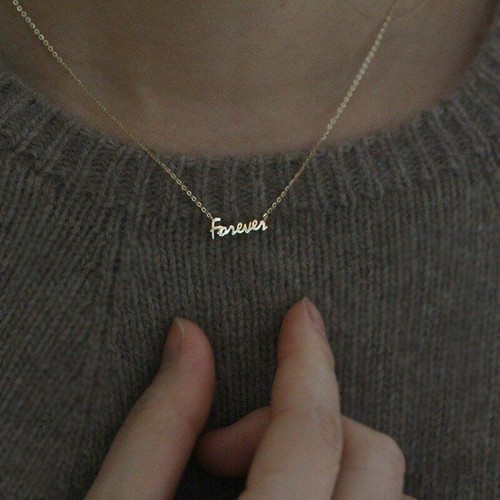 Simple Forever Letter Necklace 925 