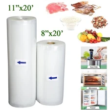 Food Vacuum Sealer Bags 8"x20' 11"x20' For Foodsaver Vacuum Sealing Storage Pack
