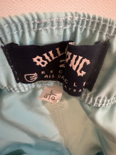 MENS BILLABONG RECYCLER ALL DAY LAYBACK L LIGHT BLUE DRAWSTRINGS 5” Inseam - Picture 5 of 7