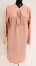 Shein Women's LUNE Texture Loose Half Zipper Collar Dress EJ2 Dusty Pink Large