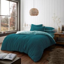 Reversible Teddy Bear Duvet Cover Set Sherpa Fleece Bedding Quilt & Pillow cases