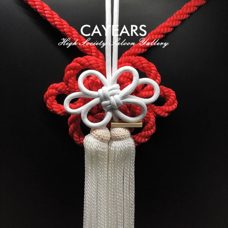 Un conjunto de Jp Rojo JP Nuevo Cuerda Diamante Nudo Coche Espejo Dije Colgante Foto 3 de 4