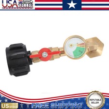 Easy Connect Propane Refill Adapter W/ Pressure Gauge For 1lb Bottle From 20lb