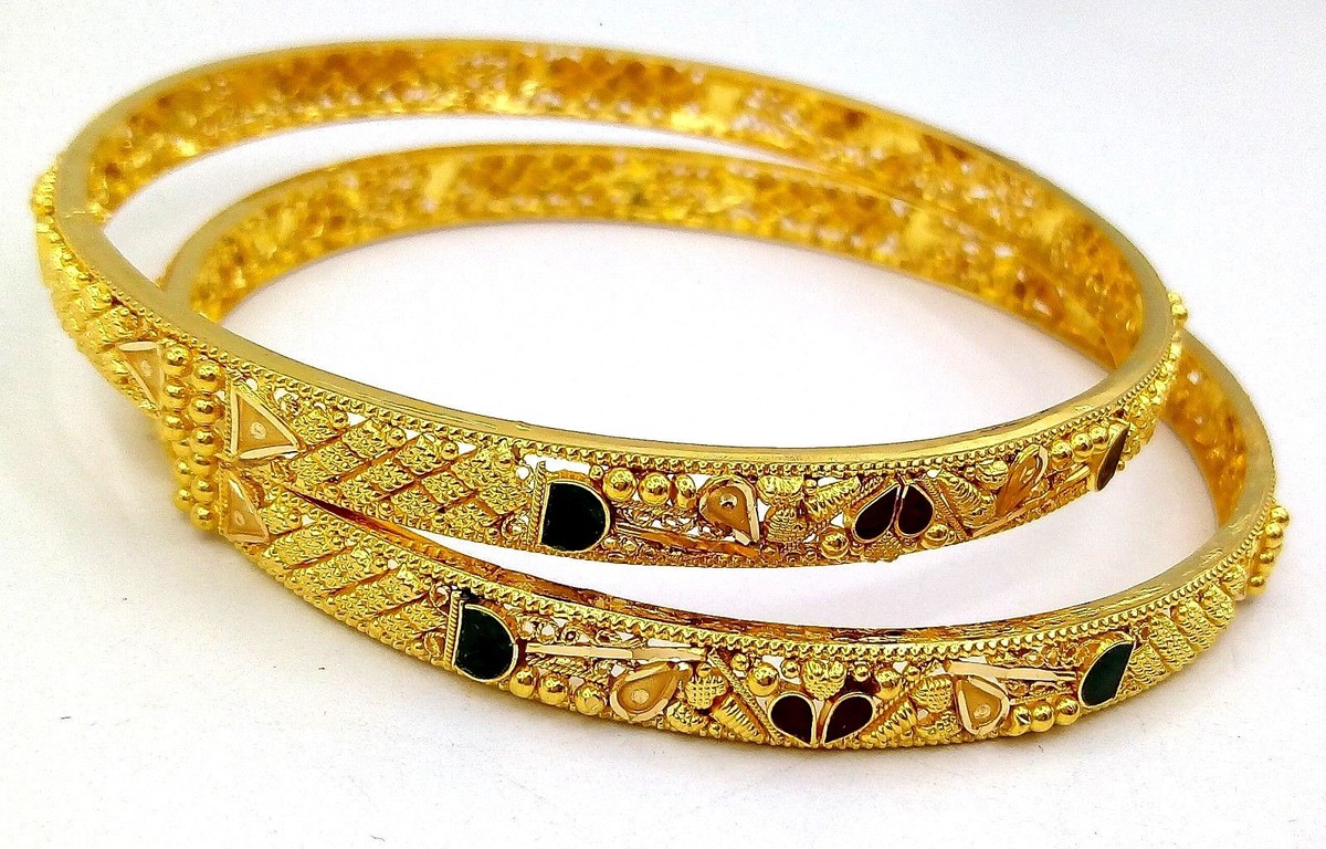 GARNI　Bangle 22KARAT GOLD BANGLE FILIGREE WORK STUNNING BRIGHT BANGLE