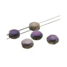 Honeycomb Czech Beads 2 Hole Hexagon 18233 Glittery Matte Graphite 2str 60bd