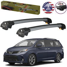 Lockable Gray Aluminum Roof Rack Cross Bars New Fits Toyota Sienna 2011-2020