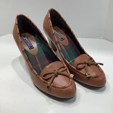 AMERICAN LIVING "REID" Womens Size 6M Stacked High Heel Leather Pumps. Excellent